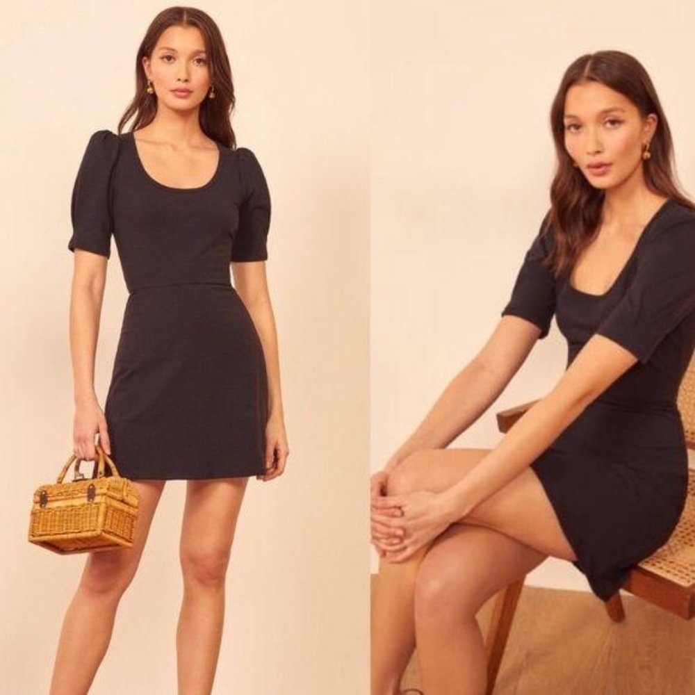 NWOT Reformation // Elisha Puff Sleeve Mini Dress